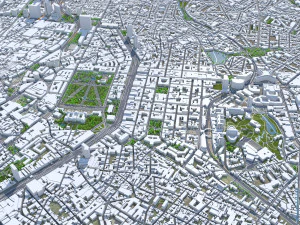 Brussels city Belgium 50km 3D Model