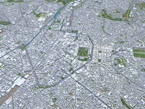Brussels city Belgium 50km 3D Model