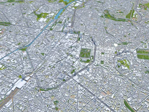 Brussels city Belgium 50km 3D Model