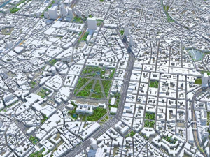 Brussels city Belgium 50km 3D Model