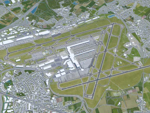 Brussels city Belgium 50km 3D Model