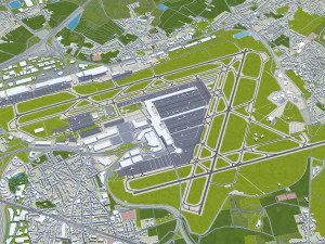 Brussels city Belgium 50km 3D Model