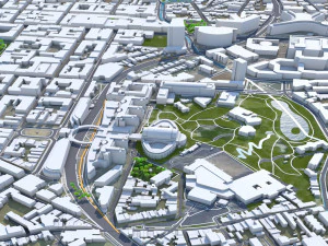 Brussels city Belgium 50km 3D Model
