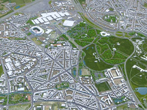 Brussels city Belgium 50km 3D Model