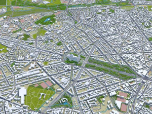 Brussels city Belgium 50km 3D Model