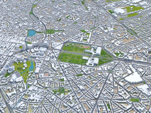 Brussels city Belgium 50km 3D Model