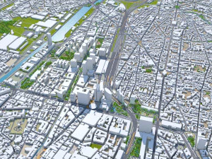 Brussels city Belgium 50km 3D Model