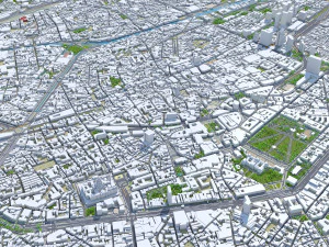 Brussels city Belgium 50km 3D Model