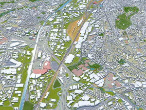 Brussels city Belgium 50km 3D Model