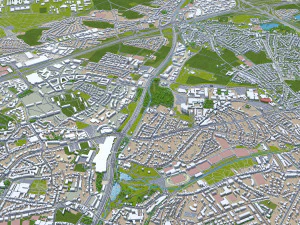Brussels city Belgium 50km 3D Model
