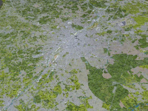 Brussels city Belgium 50km 3D Model