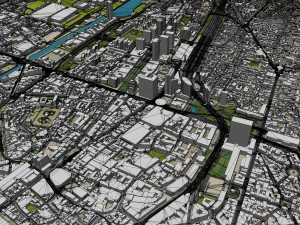 Brussels city Belgium 50km 3D Model