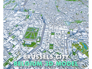 Brussels city Belgium 50km Modelo 3D