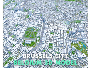 Brussels city Belgium 50km 3D Model
