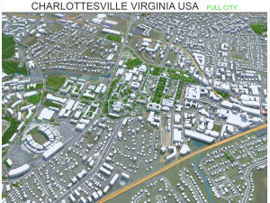 美国弗吉尼亚州夏洛茨维尔市 40公里 3D 模型