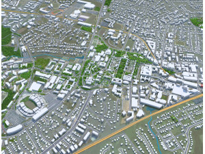 Charlottesville city Virginia USA 40km 3D मॉडल