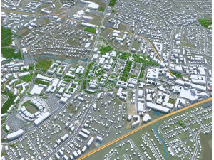 Charlottesville city Virginia USA 40km 3D Model
