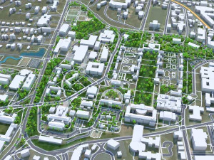 Charlottesville city Virginia USA 40km 3D Model