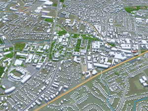 Charlottesville city Virginia USA 40km 3D मॉडल