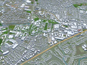 Charlottesville city Virginia USA 40km 3D Model