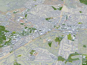 Charlottesville city Virginia USA 40km 3D मॉडल
