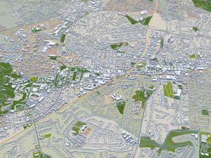 Charlottesville city Virginia USA 40km 3D Model