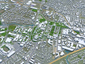 Charlottesville city Virginia USA 40km 3D Model