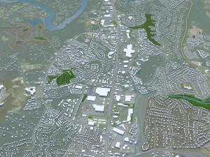 Charlottesville city Virginia USA 40km 3D मॉडल