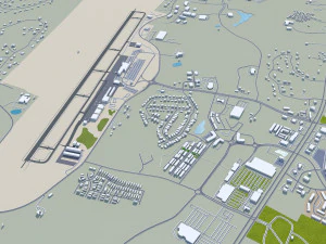 Charlottesville city Virginia USA 40km 3D Model