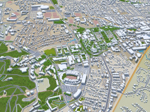 Charlottesville city Virginia USA 40km 3D मॉडल
