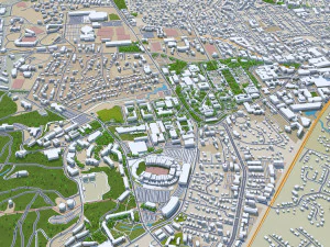 Charlottesville city Virginia USA 40km 3D Model