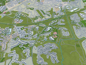 Charlottesville city Virginia USA 40km 3D मॉडल