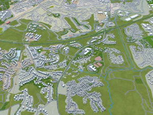 Charlottesville city Virginia USA 40km 3D Model