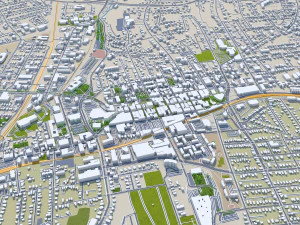 Charlottesville city Virginia USA 40km 3D Model