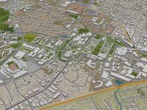 Charlottesville city Virginia USA 40km 3D Model