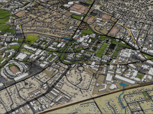 Charlottesville city Virginia USA 40km 3D मॉडल