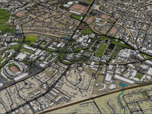 Charlottesville city Virginia USA 40km 3D Model