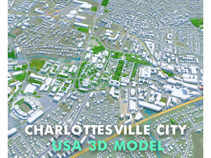 Charlottesville city Virginia USA 40km 3D मॉडल