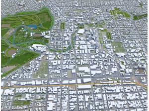 Christchurch city New Zealand 50km 3D मॉडल