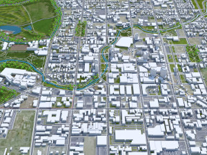 Christchurch city New Zealand 50km 3D मॉडल