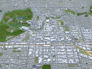 Christchurch city New Zealand 50km 3D मॉडल