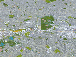 Christchurch city New Zealand 50km 3D मॉडल