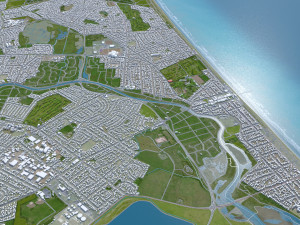 Christchurch city New Zealand 50km 3D मॉडल