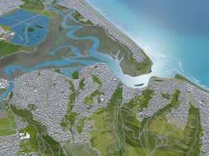 Christchurch city New Zealand 50km 3D मॉडल