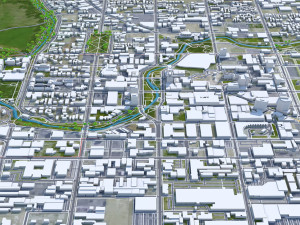 Christchurch city New Zealand 50km 3D मॉडल