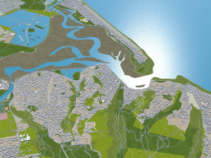 Christchurch city New Zealand 50km 3D मॉडल