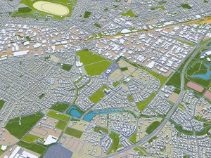 Christchurch city New Zealand 50km 3D मॉडल
