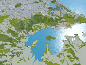 Christchurch city New Zealand 50km 3D मॉडल