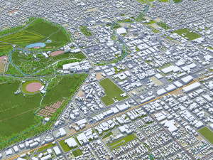 Christchurch city New Zealand 50km 3D मॉडल