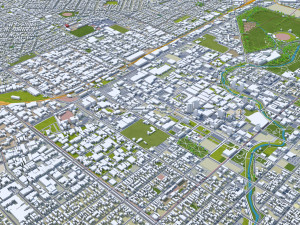 Christchurch city New Zealand 50km 3D मॉडल